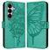 Mobigear Butterfly Samsung Galaxy A27 Hülle Klapphülle Geldbörse - Grün
