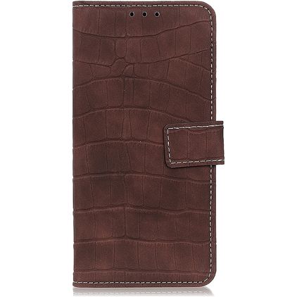 Mobigear Croco Xiaomi Redmi 9A Hülle Klapphülle Geldbörse - Braun