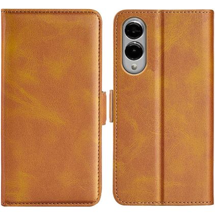 Mobigear Slim Magnet Samsung Galaxy S25 Edge Hülle Klapphülle Geldbörse - Cognac