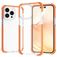 Mobigear Full Bumper iPhone 14 Hülle Hardcase Backcover Stoßfest - Transparent / Orange