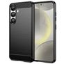 Mobigear Brushed Slim Samsung Galaxy S25 Hülle Flexibles TPU Backcover - Schwarz