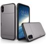 Mobigear Card iPhone X Hülle Hardcase Backcover Stoßfest mit Kartenhalter - Grau