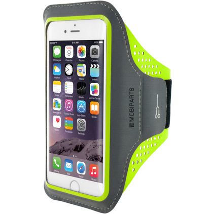 Mobiparts Comfort Fit Handyhalterung Joggen iPhone SE (2020) Sporthülle Neopren Sportarmband - Neon Green