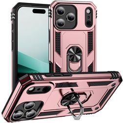 Mobigear Armor Ring iPhone 18 Pro Hülle Hardcase Backcover Stoßfest mit Ringhalter - Roségold