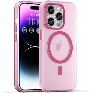 Mobigear Shockproof iPhone 16 Pro Max MagSafe Hülle Flexibles TPU Backcover - Pink