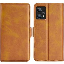 Mobigear Slim Magnet Realme 9 Pro Plus Hülle Klapphülle Geldbörse - Cognac