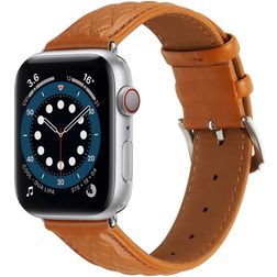 Mobigear Genova Leder Apple Watch Armband Dornschließe - 42/41/40/38 mm - Braun