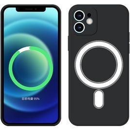 Mobigear Rubber Touch iPhone 12 Mini Silikon MagSafe Hülle Backcover - Schwarz