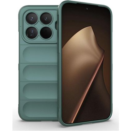 Mobigear Bumpy Xiaomi 15T Pro Hülle Flexibles TPU Backcover - Dunkelgrün