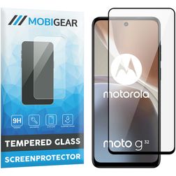 Mobigear Premium Motorola Moto G32 Panzerglas Gehärtetes Glas Displayschutz - Hüllenfreundlich - Schwarz