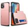 Mobigear Card iPhone 12 Pro Hülle Hardcase Backcover Stoßfest mit Kartenhalter - Roségold