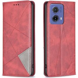 Mobigear Rhombus Slim Motorola Moto G85 Hülle Klapphülle - Rot