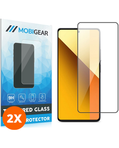 Mobigear Premium Xiaomi Redmi Note 13 5G Panzerglas Gehärtetes Glas Displayschutz - Hüllenfreundlich - Schwarz (2er Pack)