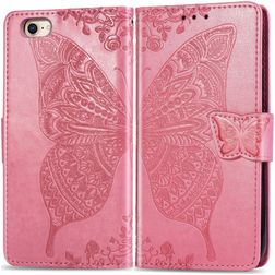 Mobigear Butterfly iPhone SE (2020) Hülle Klapphülle Geldbörse - Pink