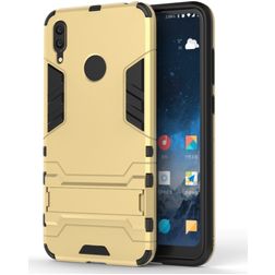 Mobigear Armor Ring Huawei Y7 (2019) Hülle Hardcase Backcover Stoßfest mit Ringhalter - Gold