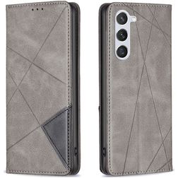 Mobigear Rhombus Slim Samsung Galaxy S23 Hülle Klapphülle - Grau