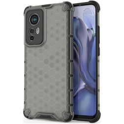 Mobigear Honeycomb Xiaomi 12X Hülle Hardcase Backcover Stoßfest - Schwarz
