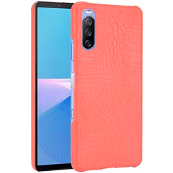 Mobigear Croco Sony Xperia 10 III Hülle Hardcase Backcover - Rot