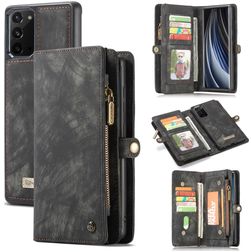 Caseme 008 Samsung Galaxy Note 20 Hülle Abnehmbare 2in1 Klapphülle Geldbörse - Schwarz