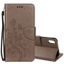 Mobigear Flowers iPhone XR Hülle Klapphülle Geldbörse - Grau