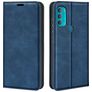 Mobigear Retro Slim Motorola Moto G71 5G Hülle Klapphülle Geldbörse - Blau