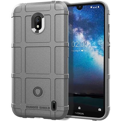 Mobigear Rugged Shield Nokia 2.2 Hülle Flexibles TPU Backcover Stoßfest - Grau