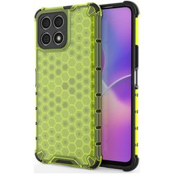 Mobigear Honeycomb HONOR X8 Hülle Hardcase Backcover Stoßfest - Grün