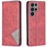 Mobigear Rhombus Slim Samsung Galaxy S23 Ultra Hülle Klapphülle - Rot