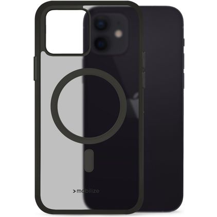 Mobilize Hybrid iPhone 12 Pro MagSafe Hülle Hardcase Backcover Stoßfest - Schwarz