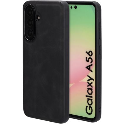 Mobiparts Classic Samsung Galaxy A56 MagSafe TPU / Kunstleder Backcover - Graphite Black