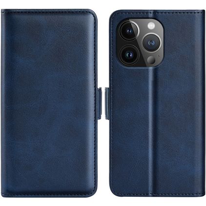 Mobigear Slim Magnet iPhone 15 Pro Hülle Klapphülle Geldbörse - Dunkelblau