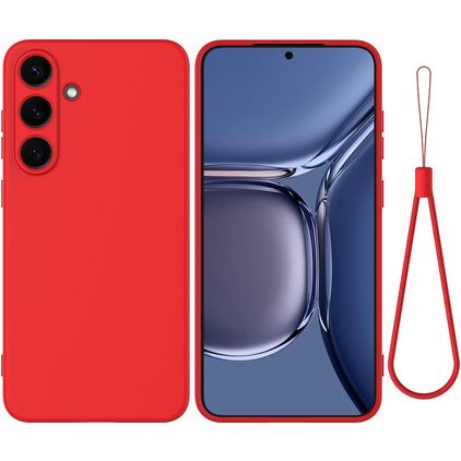 Mobigear Rubber Touch Samsung Galaxy S25 FE Silikon Hülle Backcover - Rot