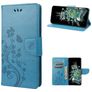 Mobigear Butterfly OnePlus 10T Hülle Klapphülle Geldbörse - Blau