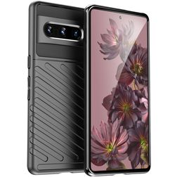 Mobigear Groove Google Pixel 7 Pro Hülle Flexibles TPU Backcover - Schwarz