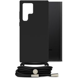 Mobilize Lanyard Gelly Samsung Galaxy S22 Ultra Flexibles TPU Handykette - Schwarz