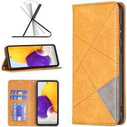 Mobigear Rhombus Slim Samsung Galaxy A73 Hülle Klapphülle - Cognac