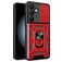 Mobigear Armor Ring Cam Slide Samsung Galaxy S24 FE Hardcase Backcover Shockproof mit Ringhalter und Kamera-Slider - Rot