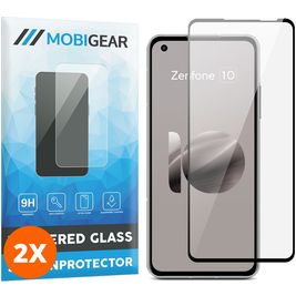 Mobigear Premium ASUS Zenfone 10 Panzerglas Gehärtetes Glas Displayschutz - Hüllenfreundlich - Schwarz (2er Pack)