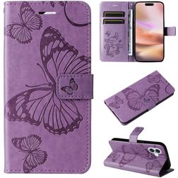 Mobigear Butterfly iPhone 16 Plus Hülle Klapphülle Geldbörse - Lila