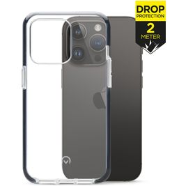 Mobilize Shatterproof iPhone 14 Pro Hülle Hardcase Backcover Stoßfest - Transparent / Schwarz