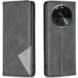 Mobigear Rhombus Slim OPPO Find X6 Hülle Klapphülle - Schwarz