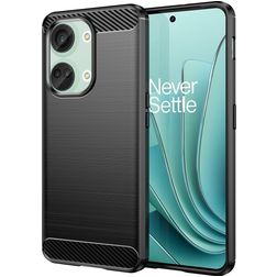 Mobigear Brushed OnePlus Nord 3 Hülle Flexibles TPU Backcover - Schwarz