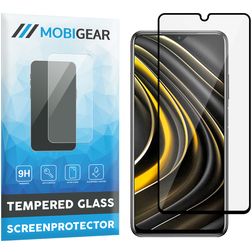 Mobigear Premium POCO M3 Panzerglas Displayschutz - Hüllenfreundlich - Schwarz