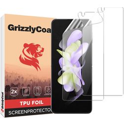 GrizzlyCoat Samsung Galaxy Z Flip 4 Hydrogel-TPU Displayschutz - Hüllenfreundlich + Montagerahmen (2er Pack)