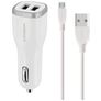 Mobiparts Dual USB Auto Ladegerät Micro USB 1 Meter 24W 4.8A - Weiß