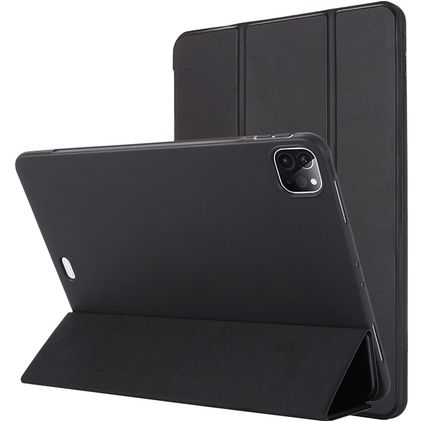 Mobigear Tri-Fold Gel iPad Pro 12.9 Zoll (2022) Hülle TPU,Kunstleder Klapphülle - Schwarz