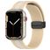 Mobigear Stripe Mag Silikon Apple Watch Armband Magnetverschluss - 42/41/40/38 mm - Weiß / Beige