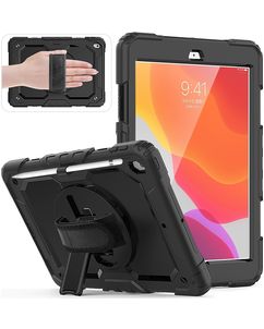 Mobigear SureGrip Xtreme iPad 9 (2021) Hülle Kunststoff,Silikon Backcover + Stifthalter + Schulterträger + Ständer - Schwarz