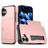 Mobigear Card iPhone 18 Hülle Hardcase Backcover Stoßfest mit Kartenhalter - Pink