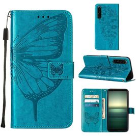 Mobigear Butterfly Sony Xperia 1 IV Hülle Klapphülle Geldbörse - Blau
